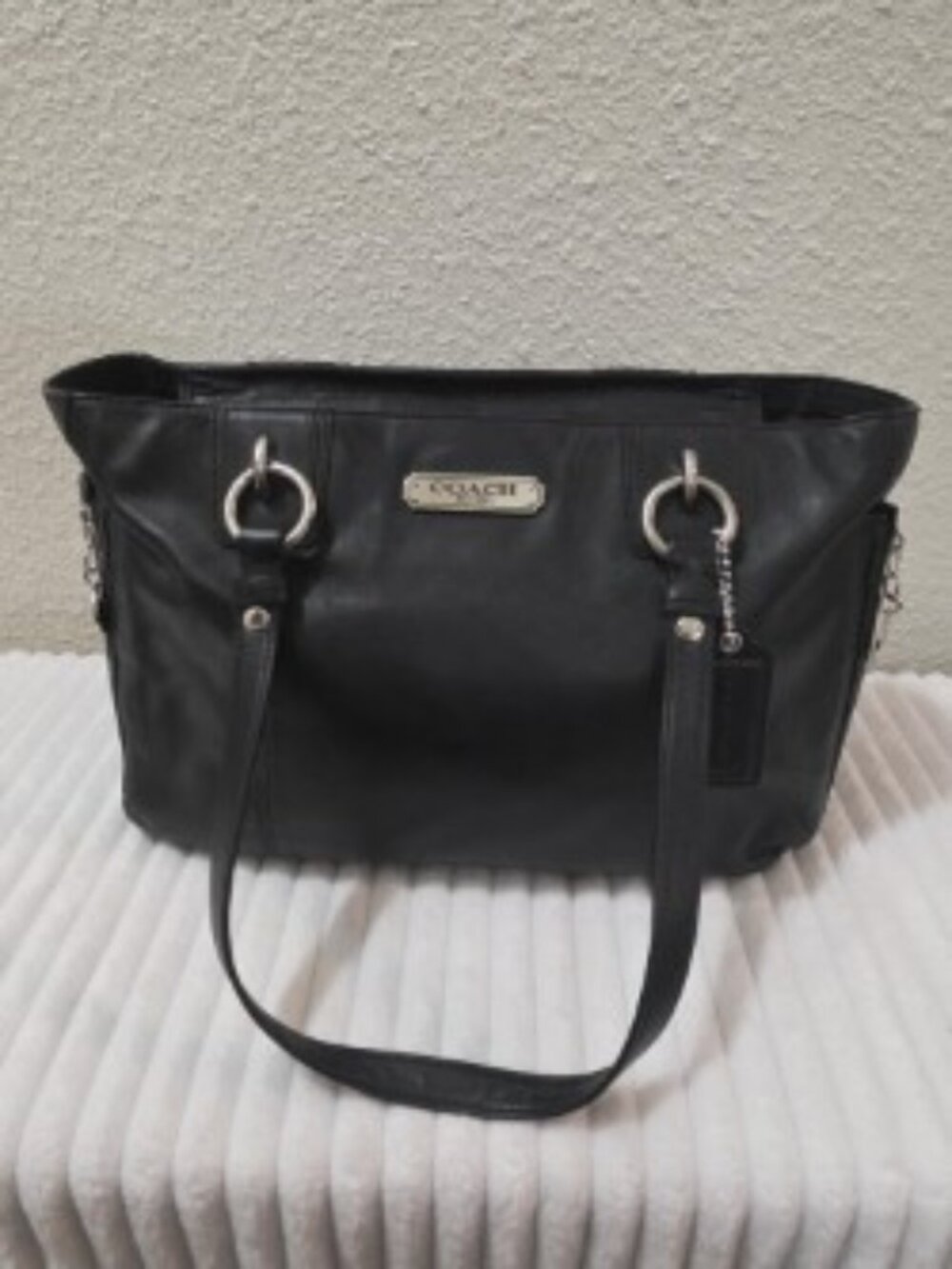 Coach Black Leather Tote Bag